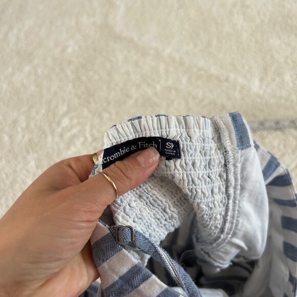 Abercrombie & Fitch Blue/ White Linen Blend Button Maxi Dress Women’s Size SP - Picture 5 of 6